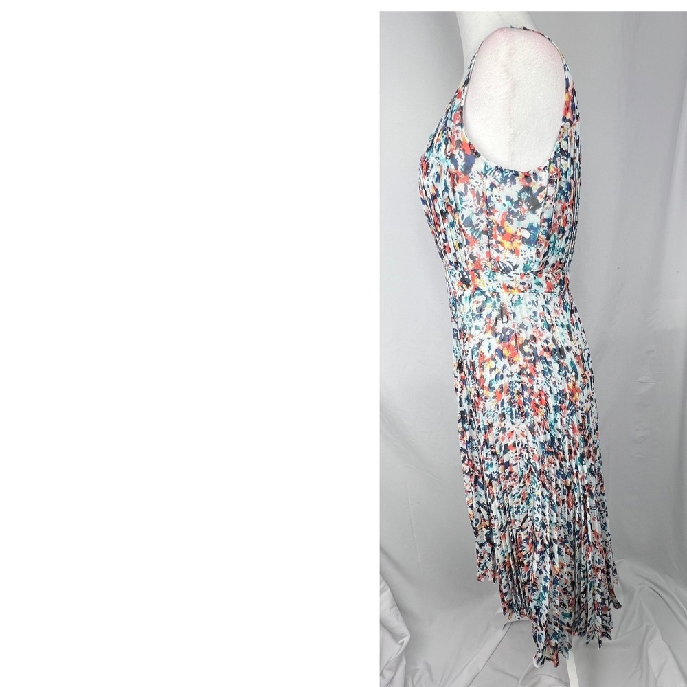 Anthropologie Plenty by Tracy Reese Dress 4 Morgan Multi Speckle Pleated Hi Low - Picture 9 of 11